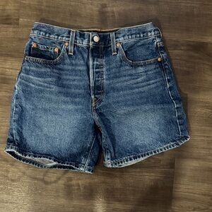 Women's Levi’s High-Rise Dark Blue Denim Jean Shorts